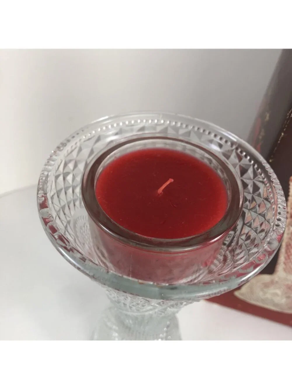 Vintage AVON Fostoria Heart and Diamond Convertible Candlestick American Glass